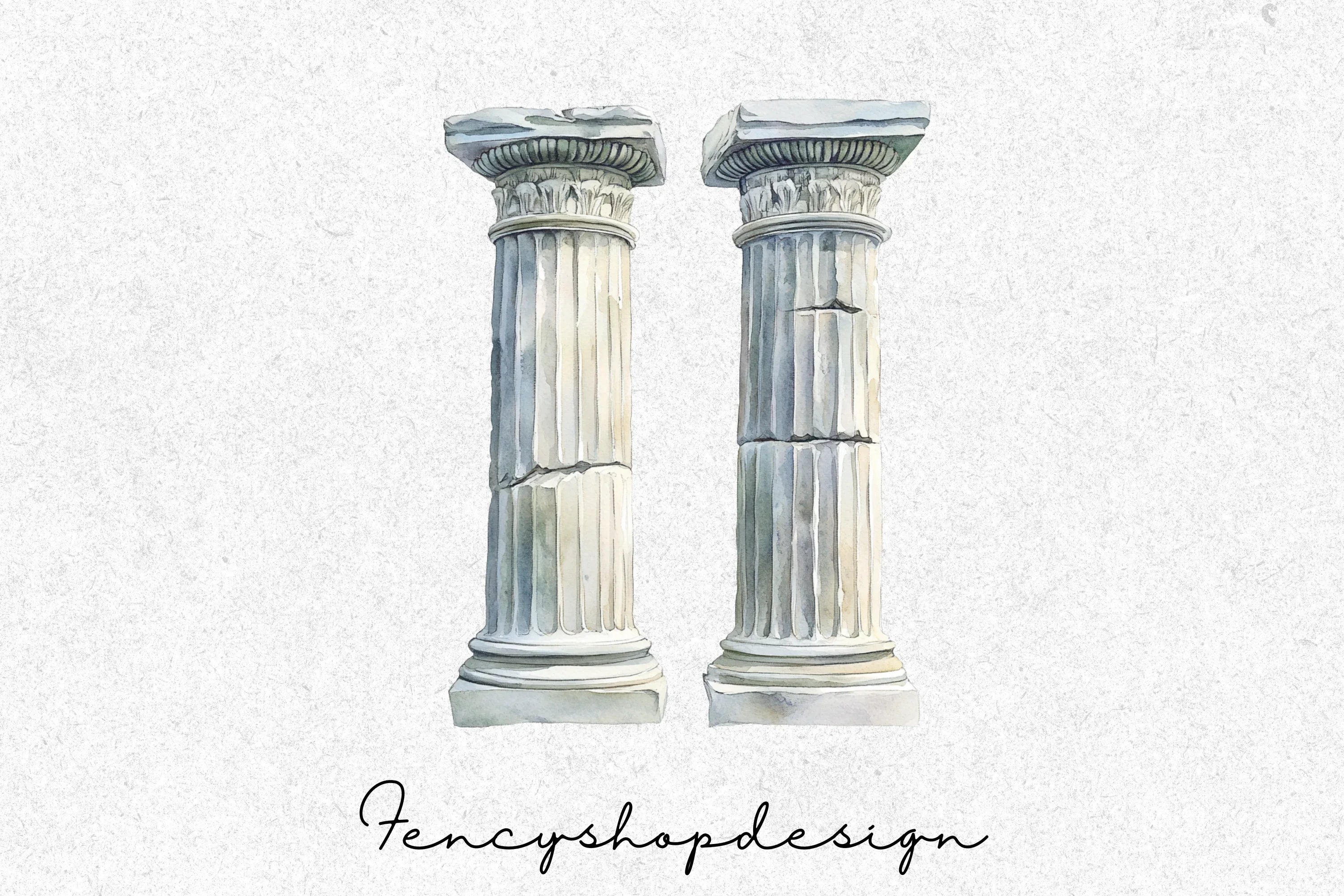 Ancient Greek Roman Column Clipart Bundle