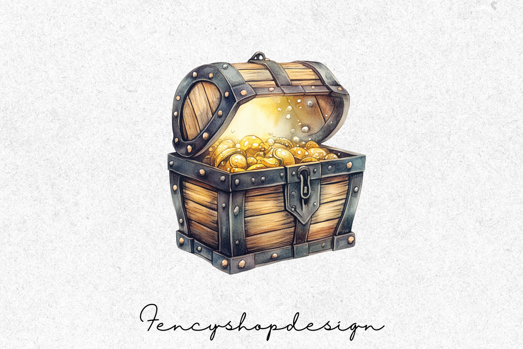 Fantasy Treasure Chest Clipart Bundle