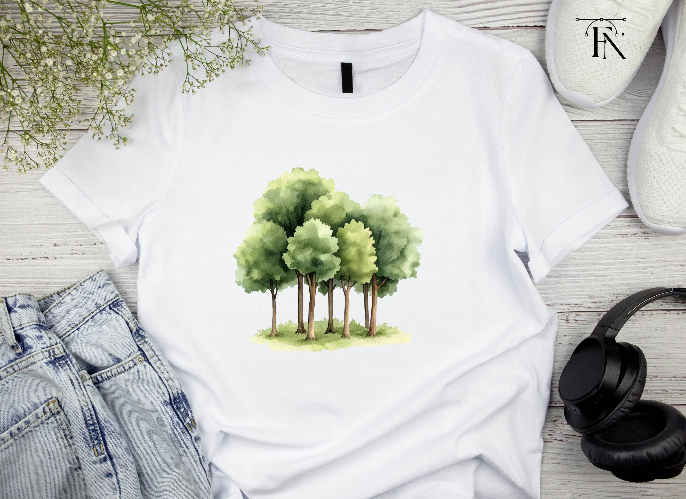 Forest Tree Group Clipart Bundle