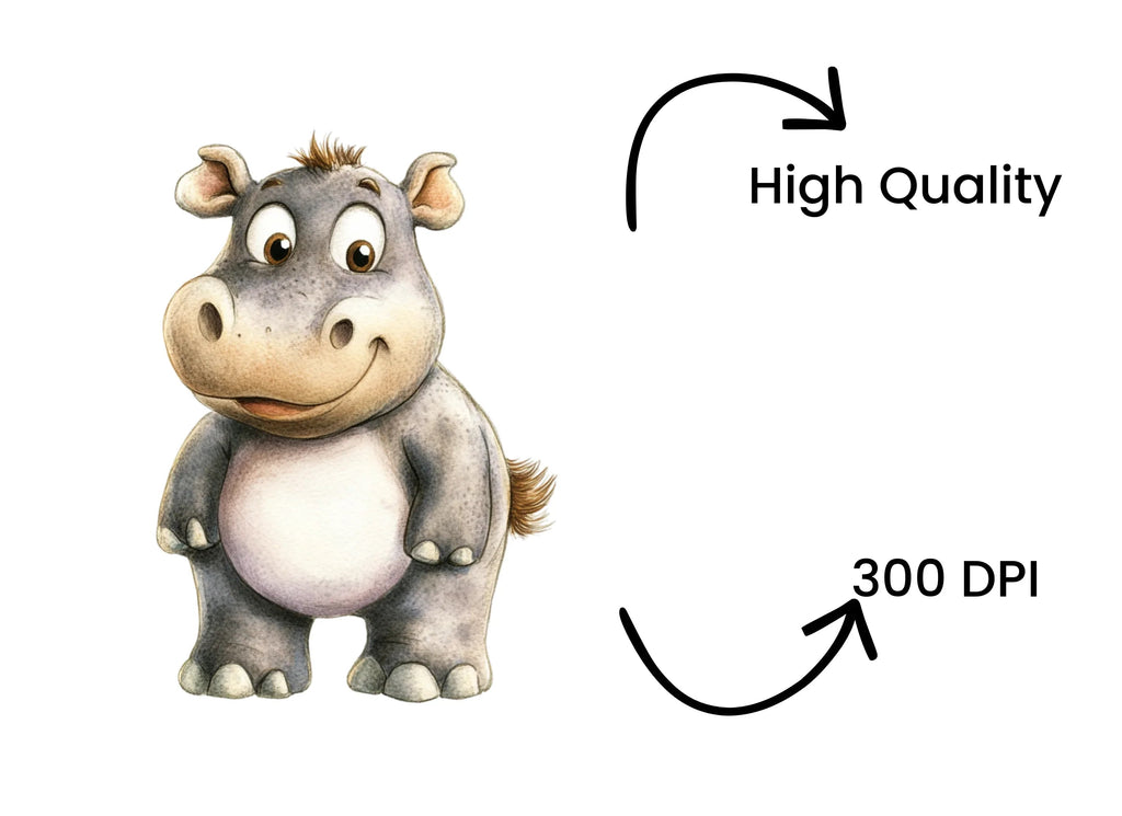 Adorable Baby Hippo Clipart Bundle