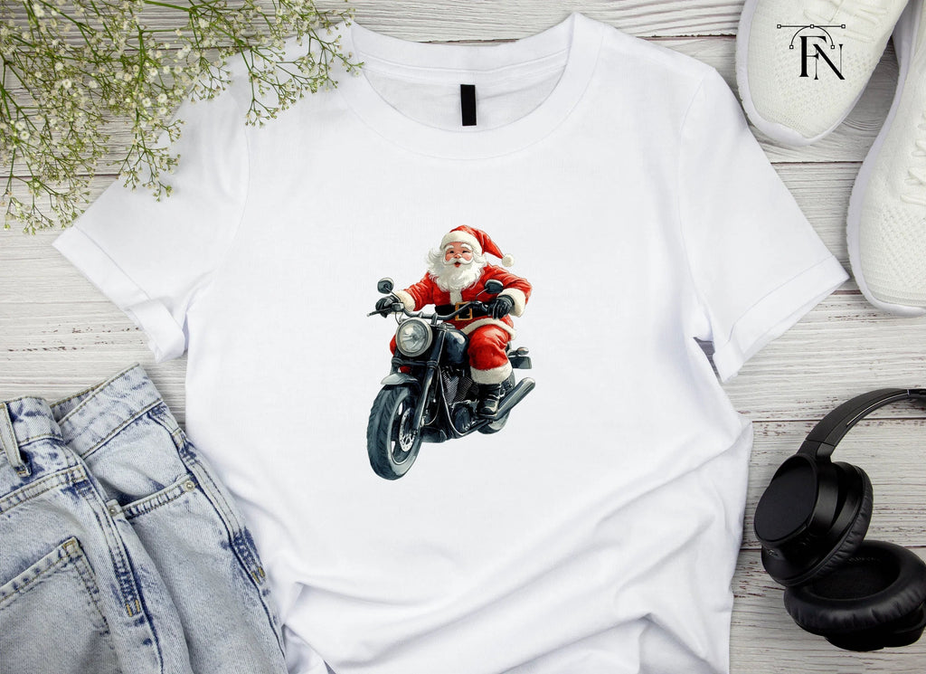 Cool Santa Claus on Motorcycle Clipart Bundle