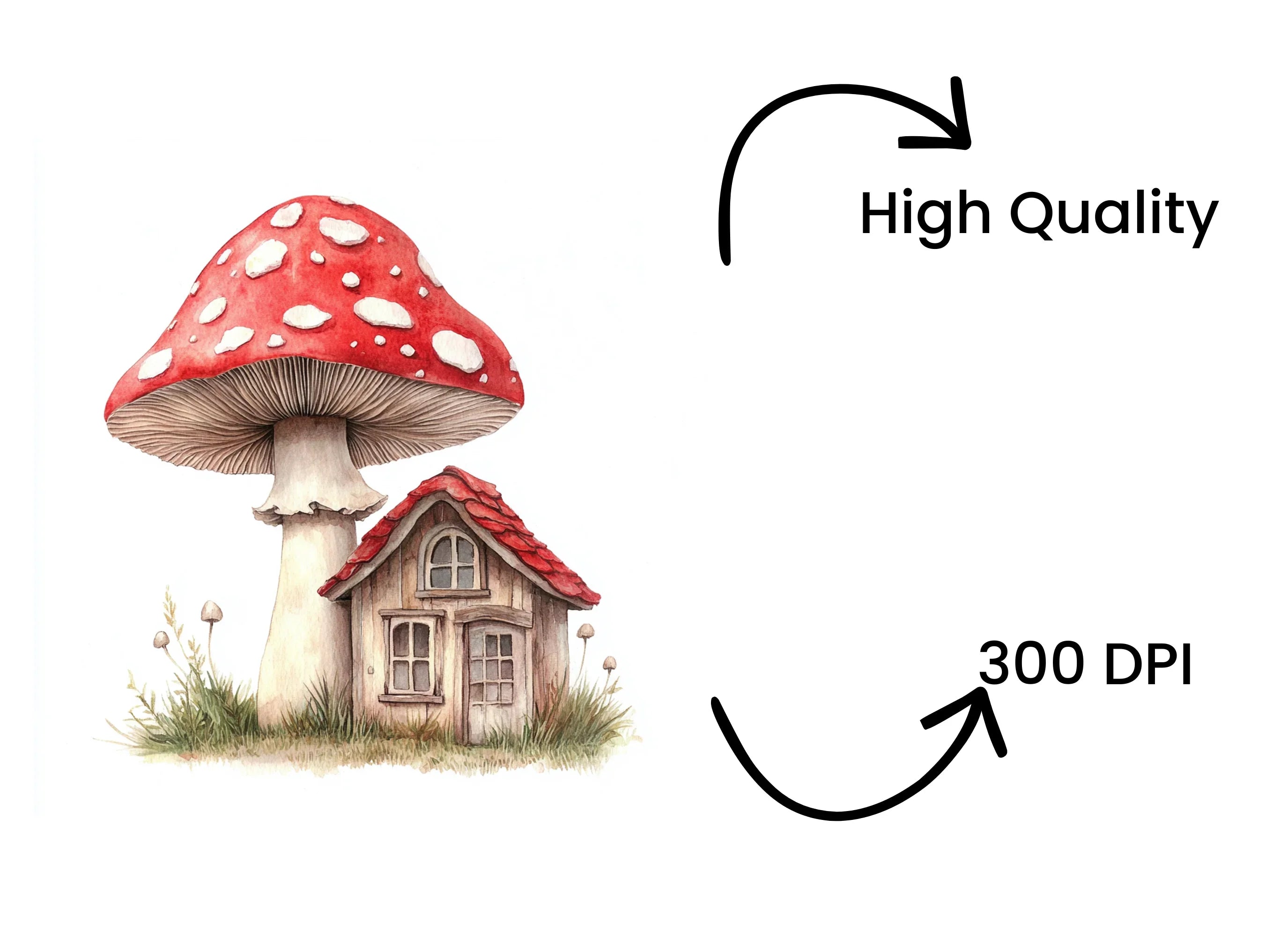 Mushroom House Clipart Bundle