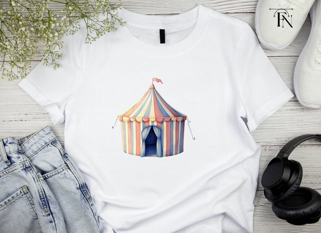 Pastel Circus Tent Clipart Bundle