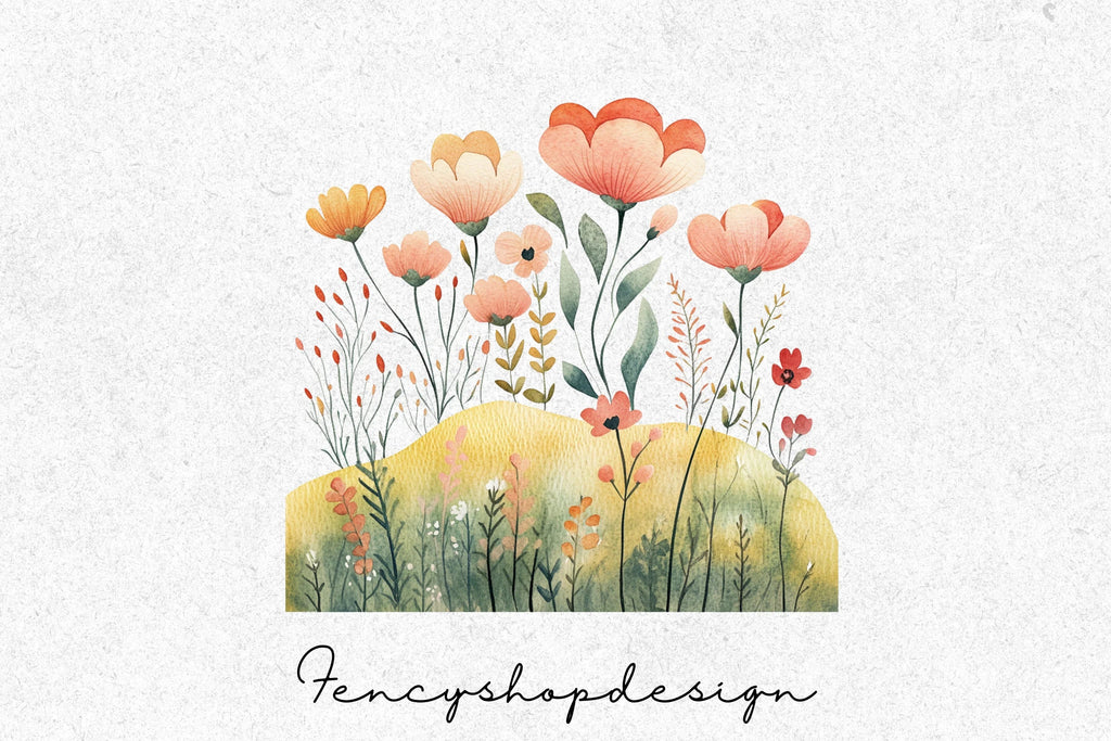 Floral Landscape Clipart Bundle