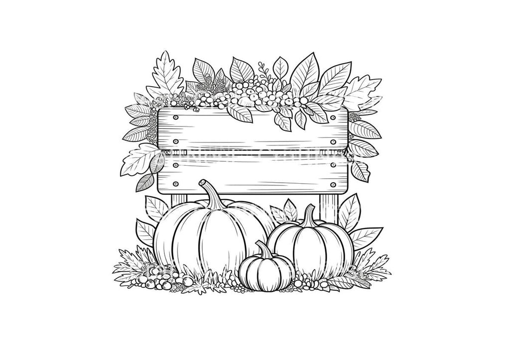 Autumn Pumpkin Sign Coloring Books