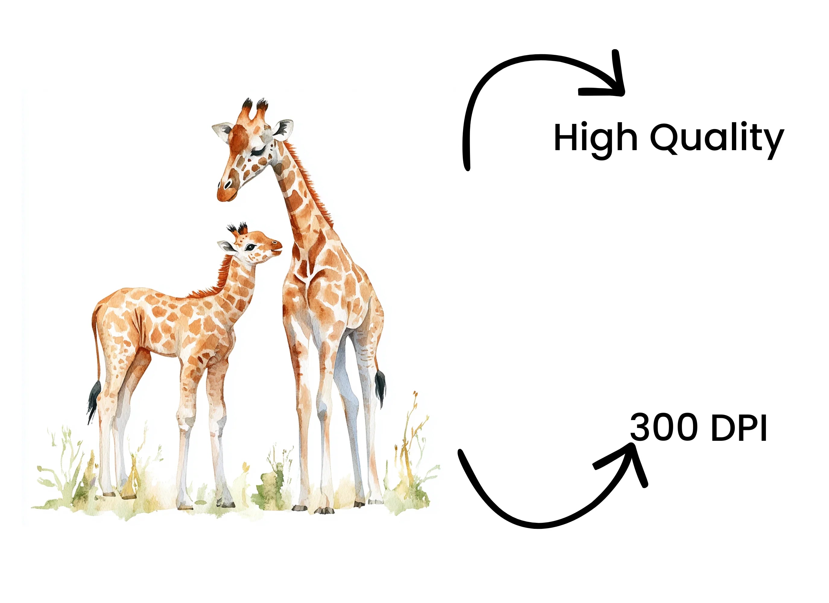 Giraffe Family Clipart Bundle