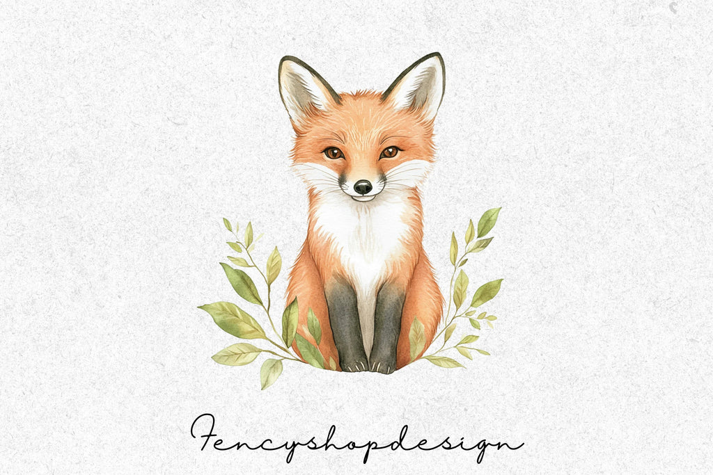 Cute Woodland Fox Clipart Bundle