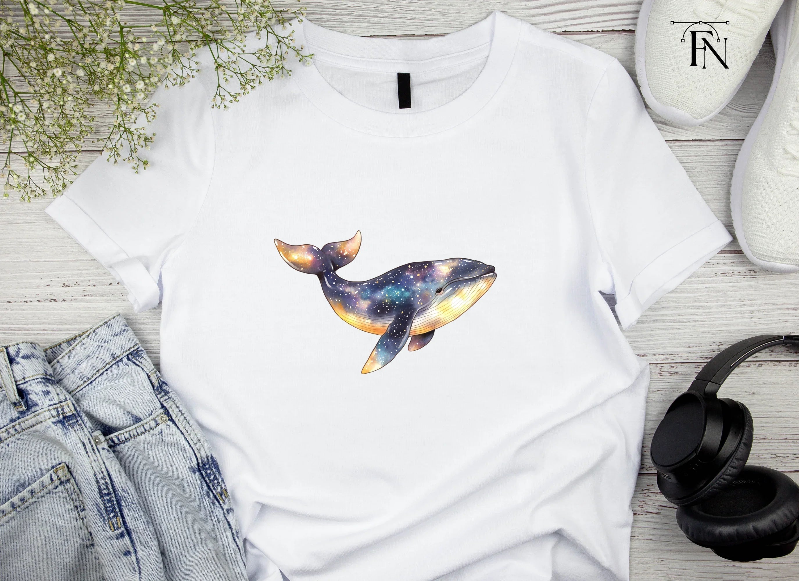 Cosmic Whale Clipart Bundle