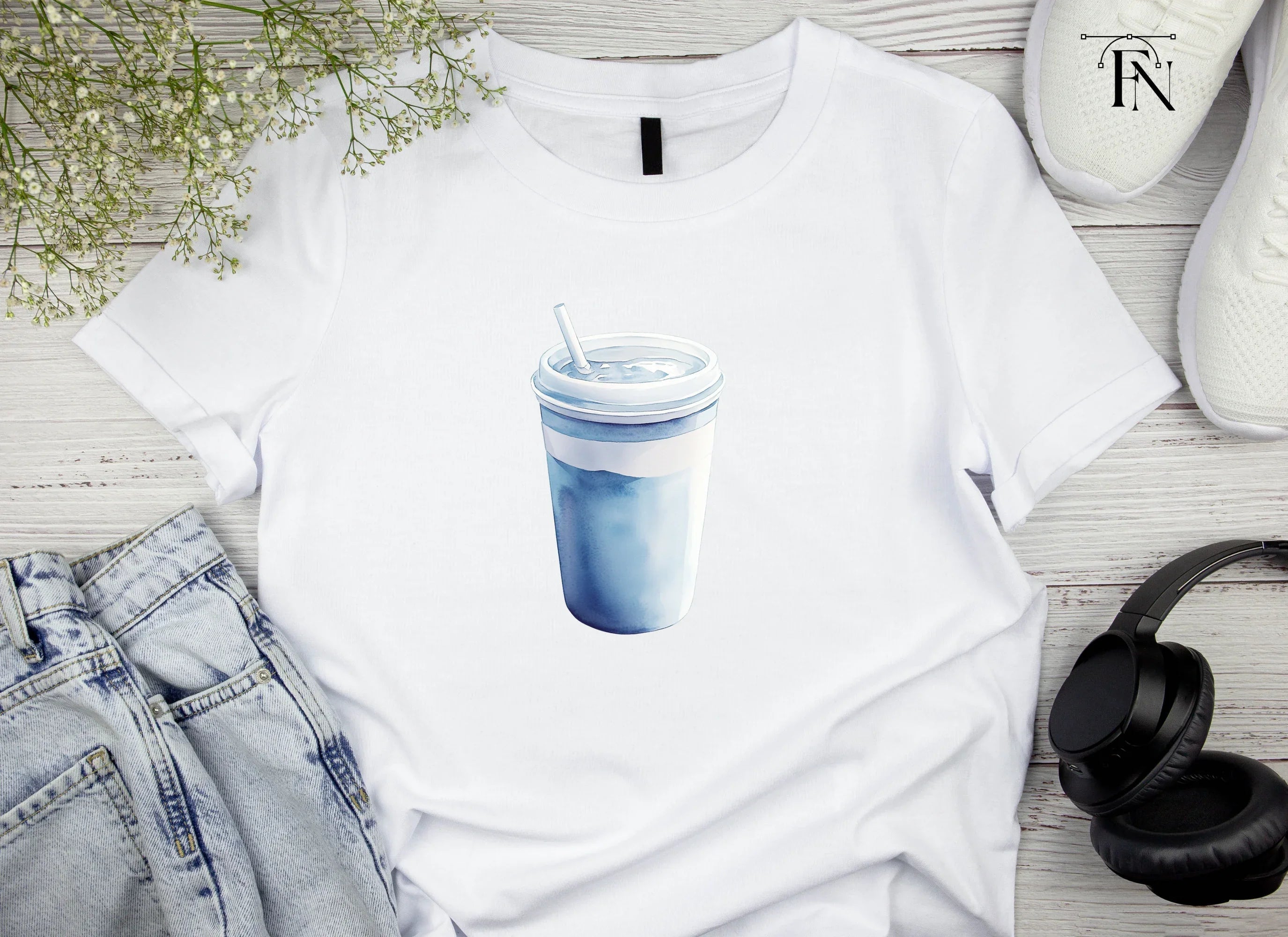 Blue Smoothie Cup Clipart Bundle