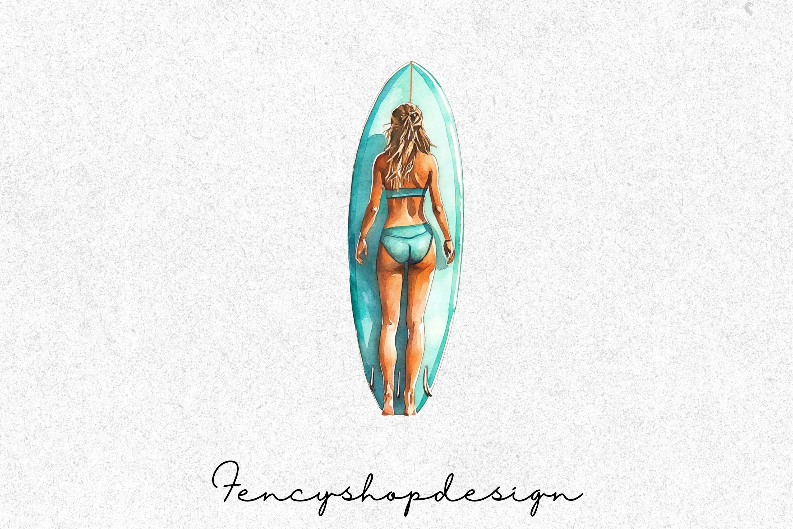 Boho Surfer Girls Clipart Bundle
