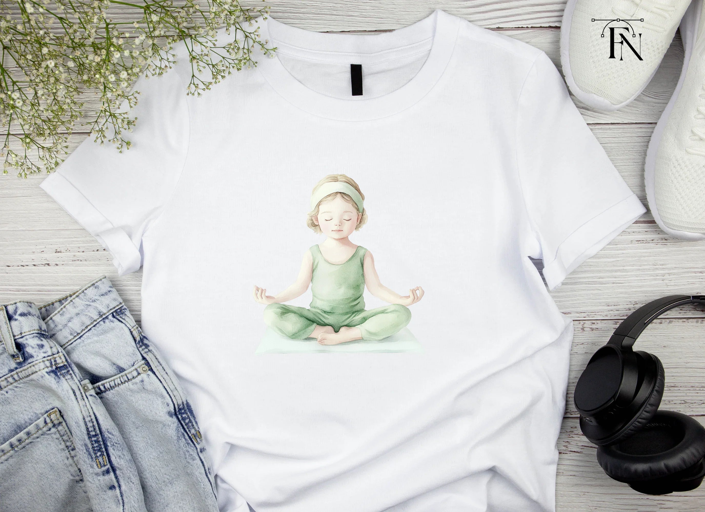 Kids Yoga Meditation Clipart Bundle