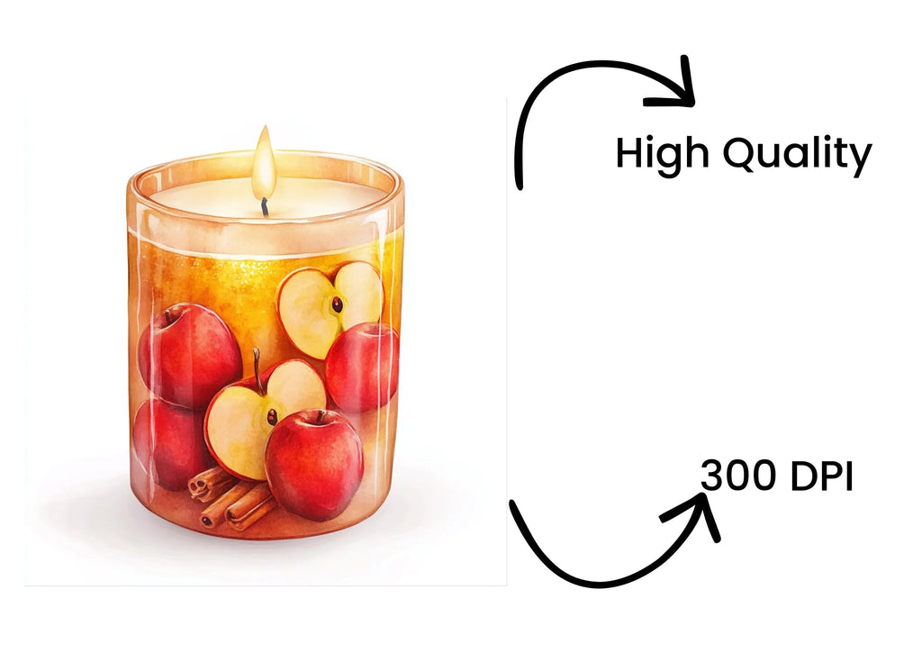 Autumn Pumpkin Candle Clipart Bundle