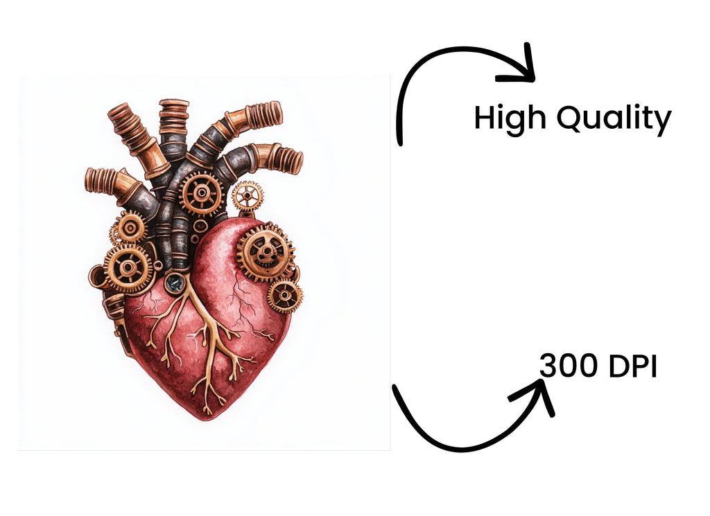 Steampunk Heart Clipart Bundle