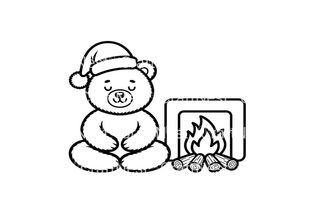 Christmas Bears by Fireplace Coloring Books