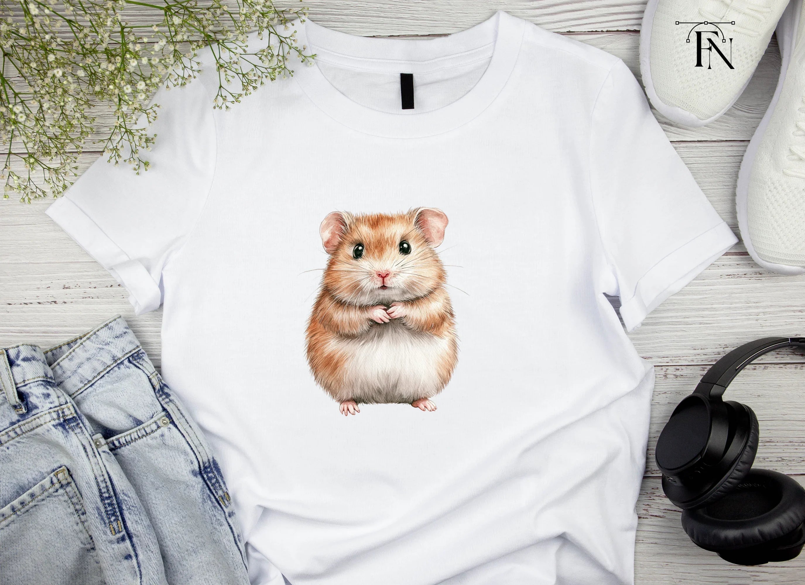 Cute Fluffy Hamster Clipart Bundle