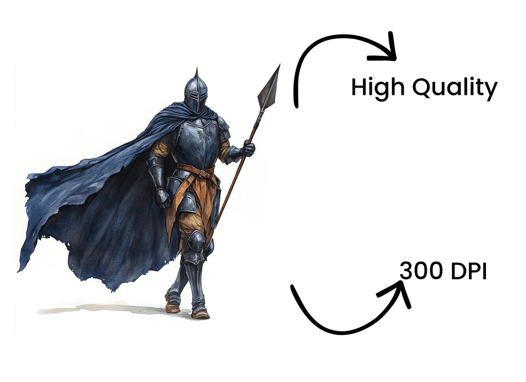 Standing Knight with Spear Clipart Bundle