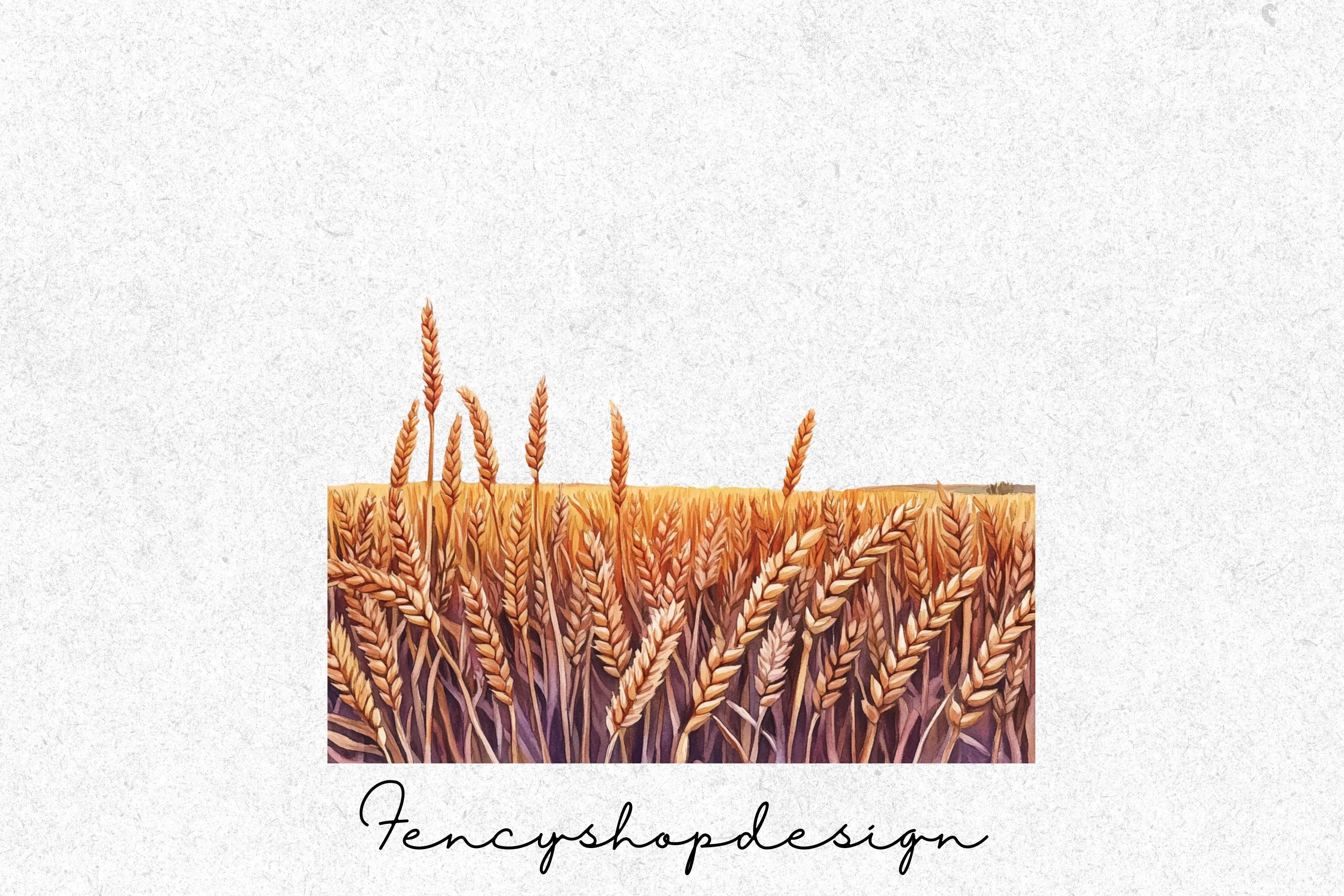 Golden Wheat Stalks Field Clipart Bundle