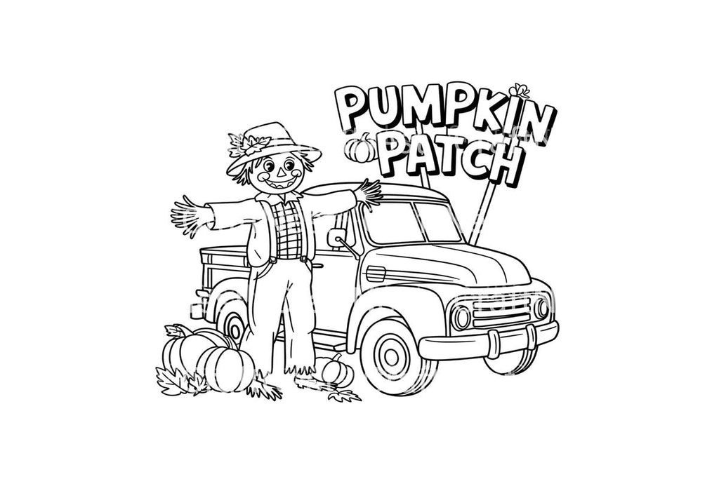 Cute Puppy Pumpkin Patch Truck Coloring Books