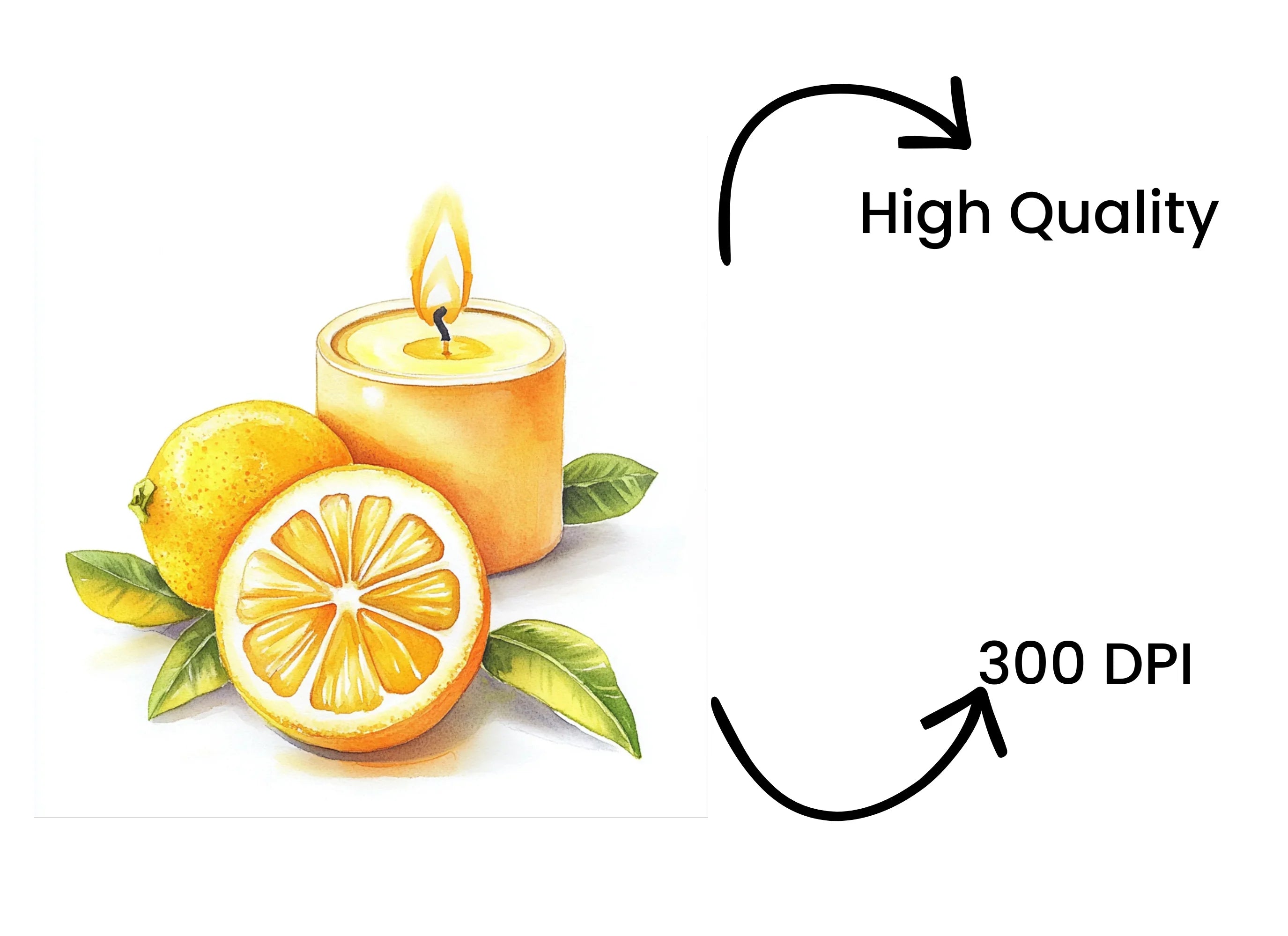 Lemon Scented Candle Clipart Bundle