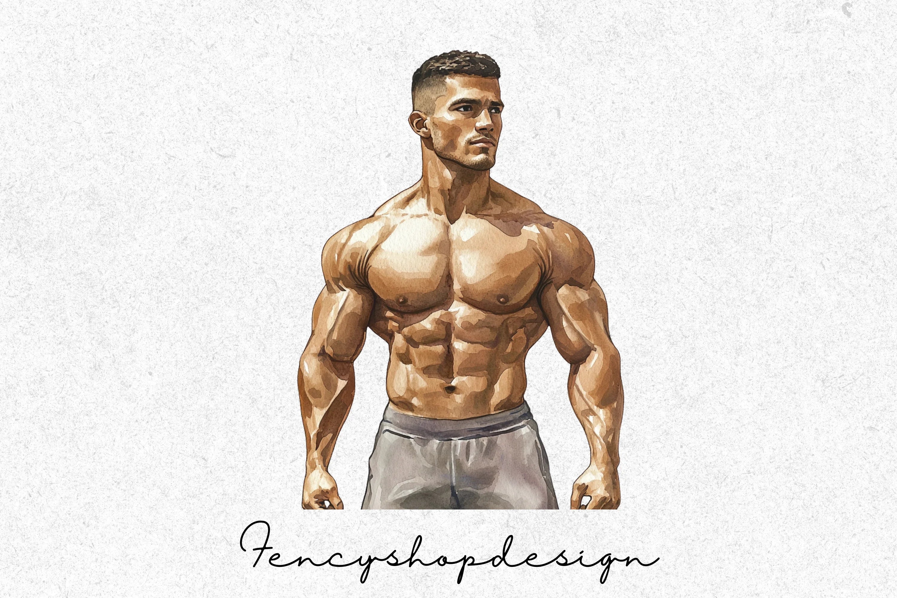Muscular Men Fitness Clipart Bundle