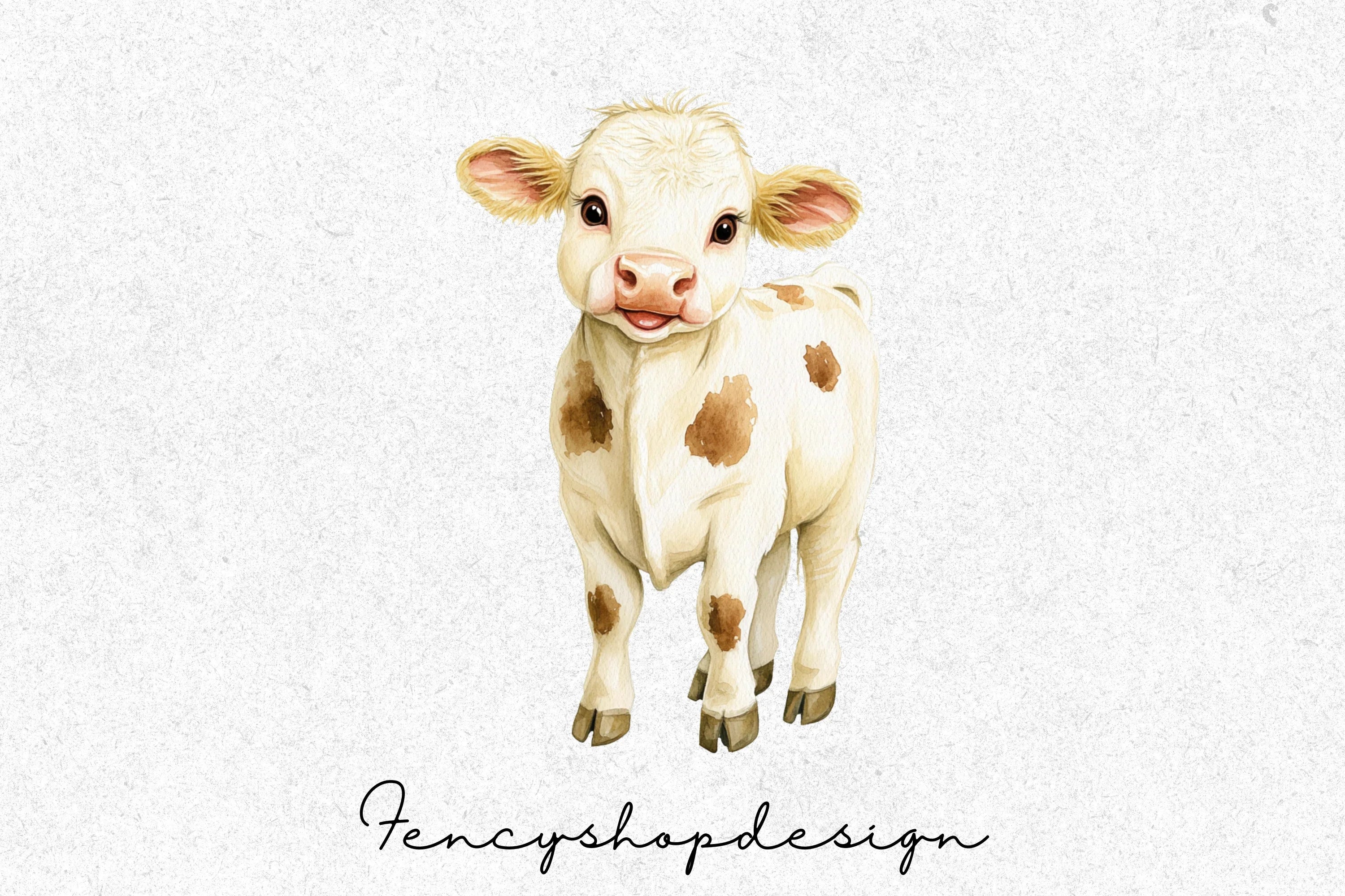 Adorable Farm Animal Cow Clipart Bundle