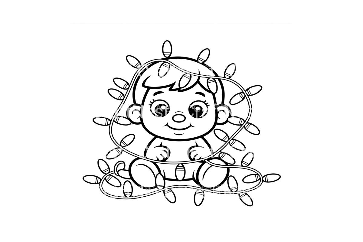 Christmas Baby and Teddy Bear Coloring Books