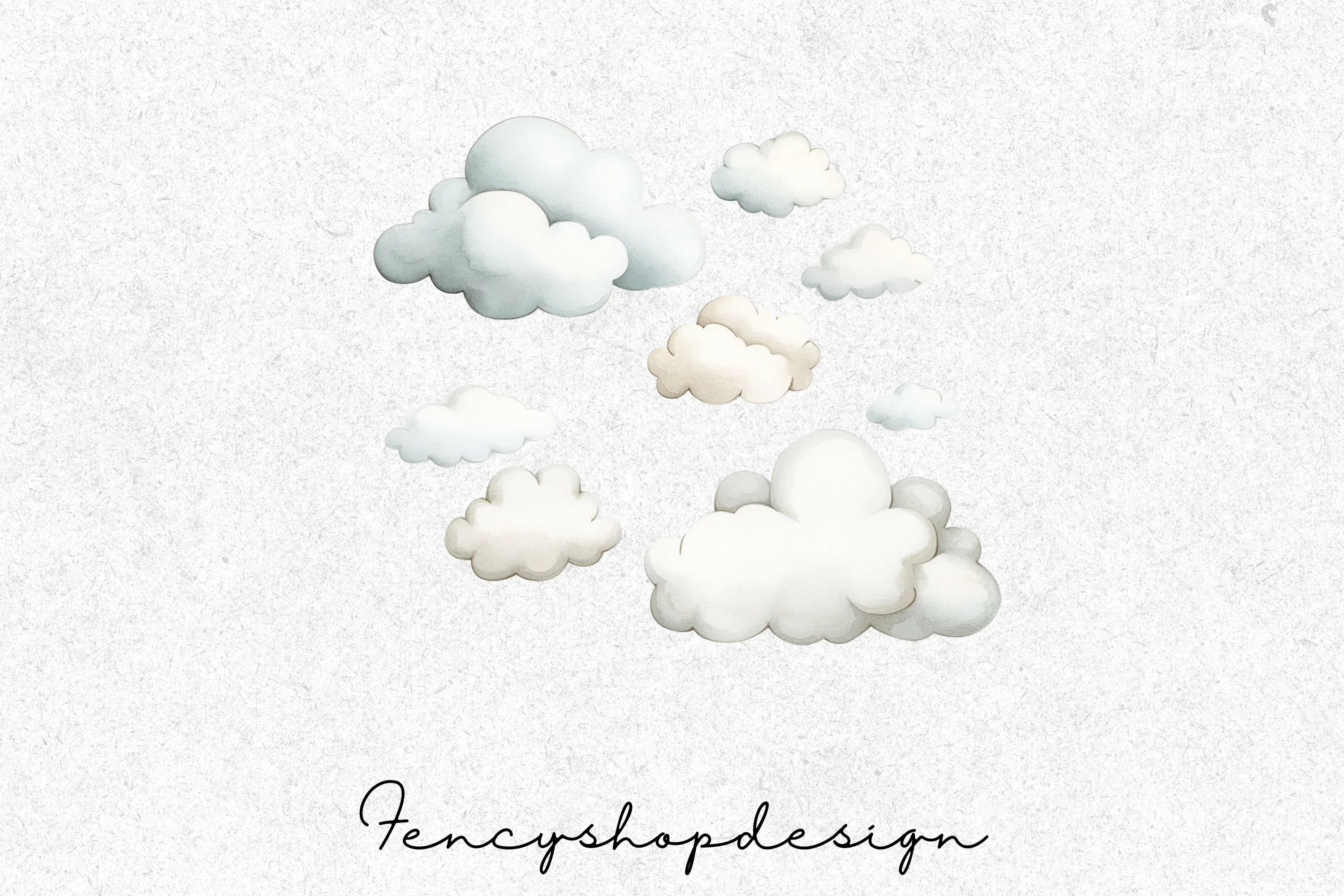 Diverse Metal Clouds Smoke Clipart Bundle