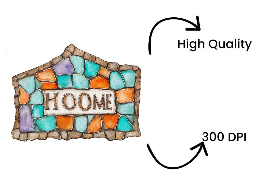 Stone Home Signs Clipart Bundle