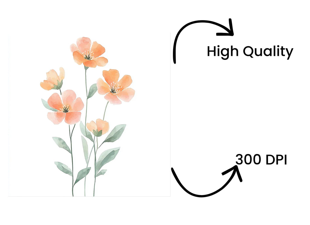 Peach Flower Clipart Bundle