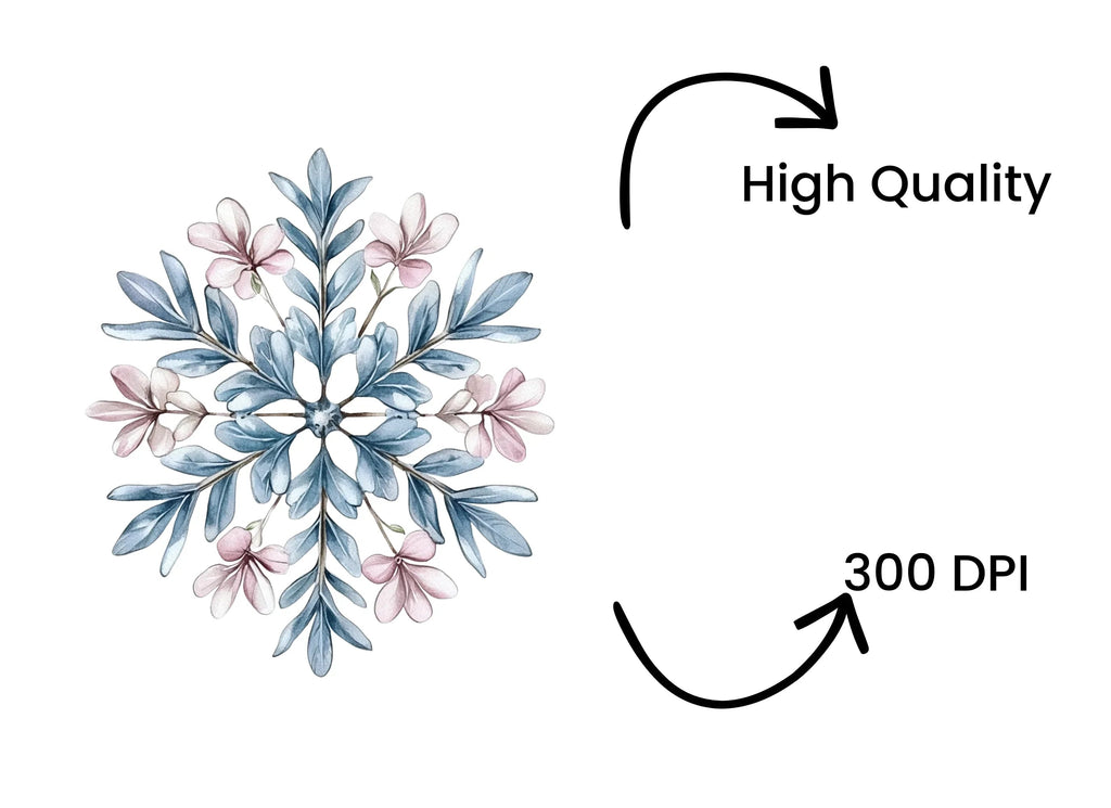 Snowflake Floral Clipart Bundle