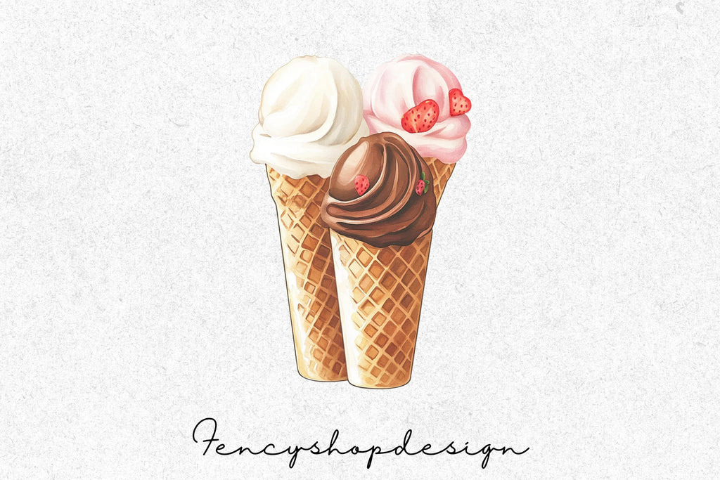 Ice Cream Milkshake Clipart Bundle