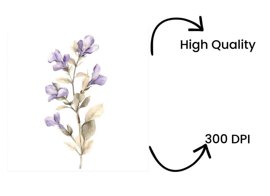 Purple Leaves and Floral Clipart Bundle