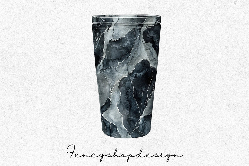 Dark Marble Tumbler Designs Clipart Bundle