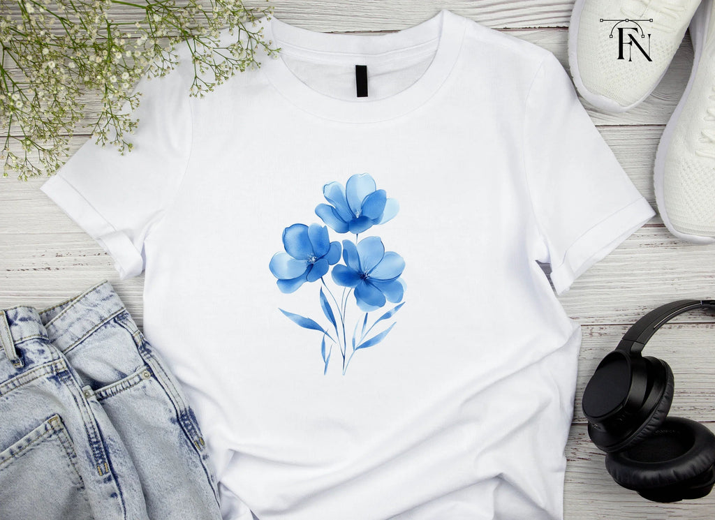 Elegant Blue Floral Clipart Bundle