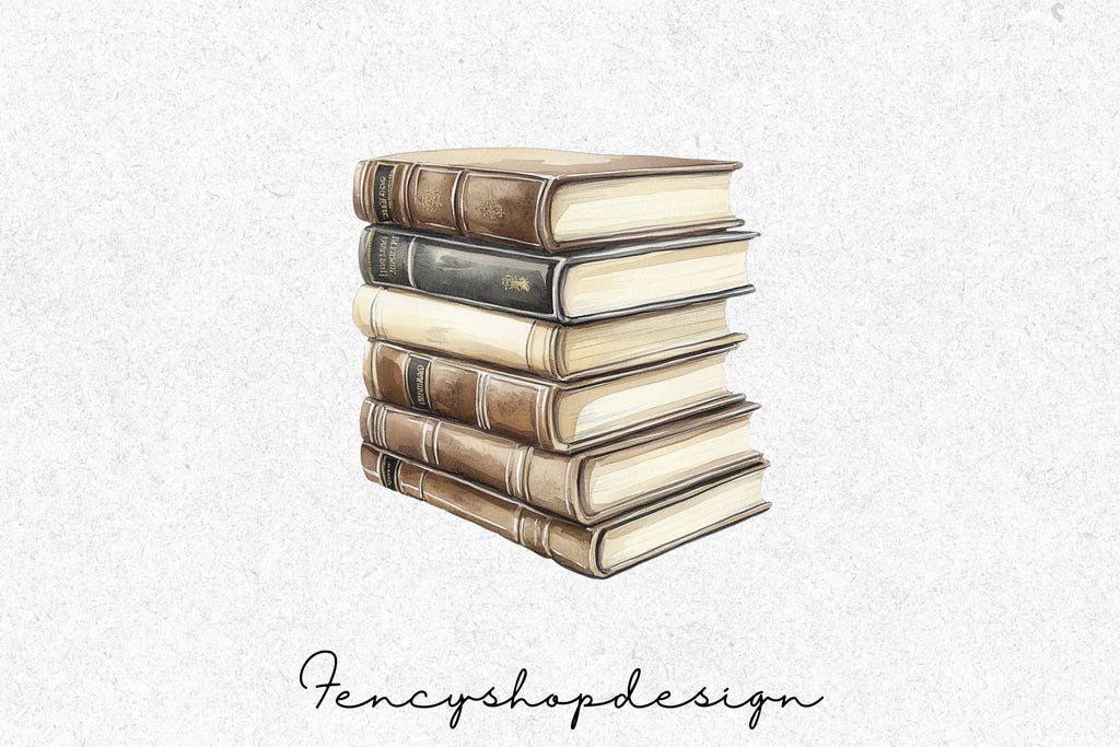 Vintage Book Stacks Clipart Bundle