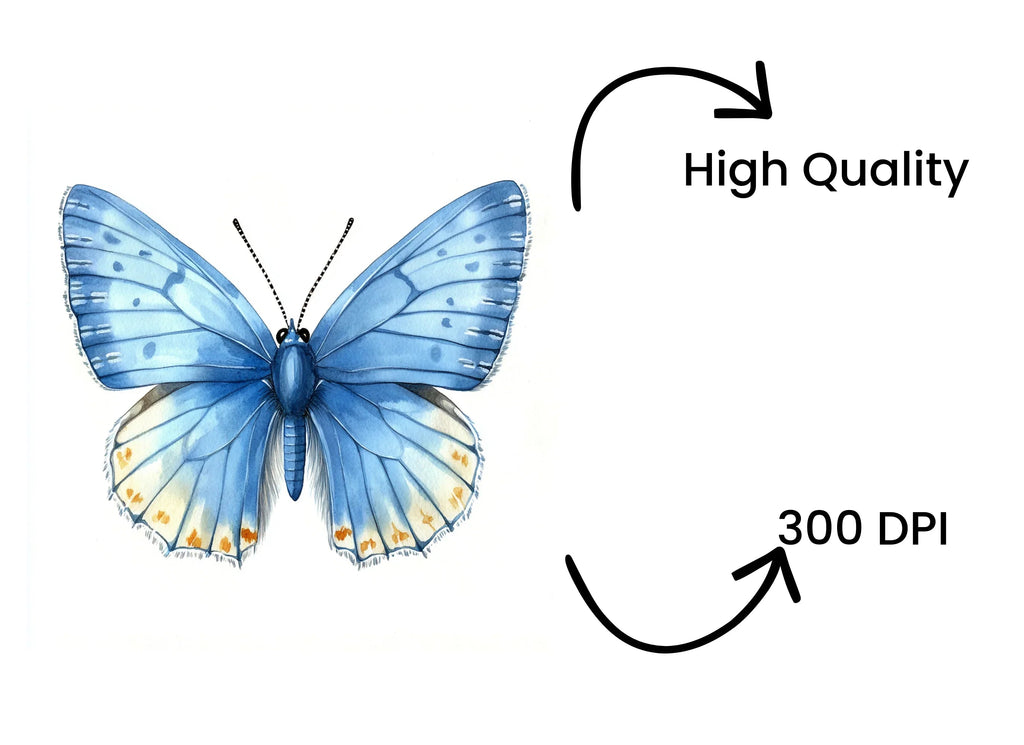 Elegant Blue Butterfly Clipart Bundle