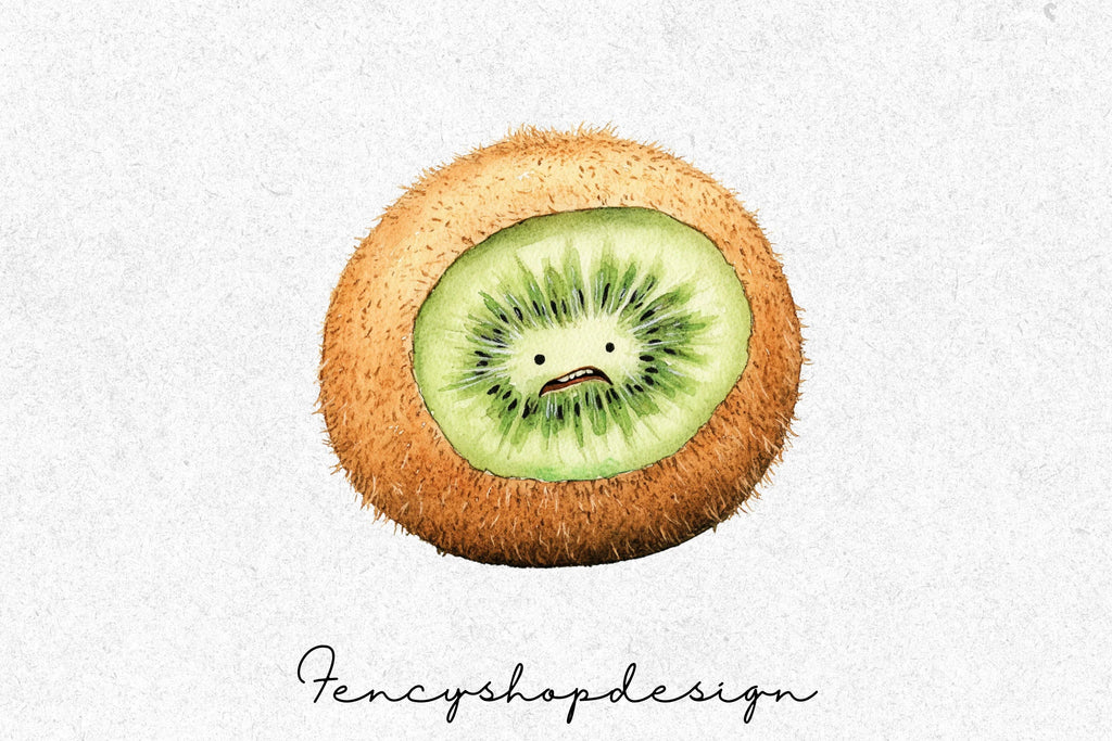 Cute Kiwi Fruit Clipart Bundle
