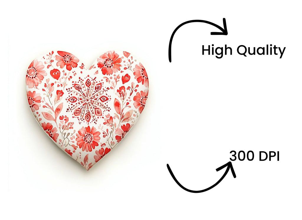 Floral Patterned Hearts Clipart Bundle