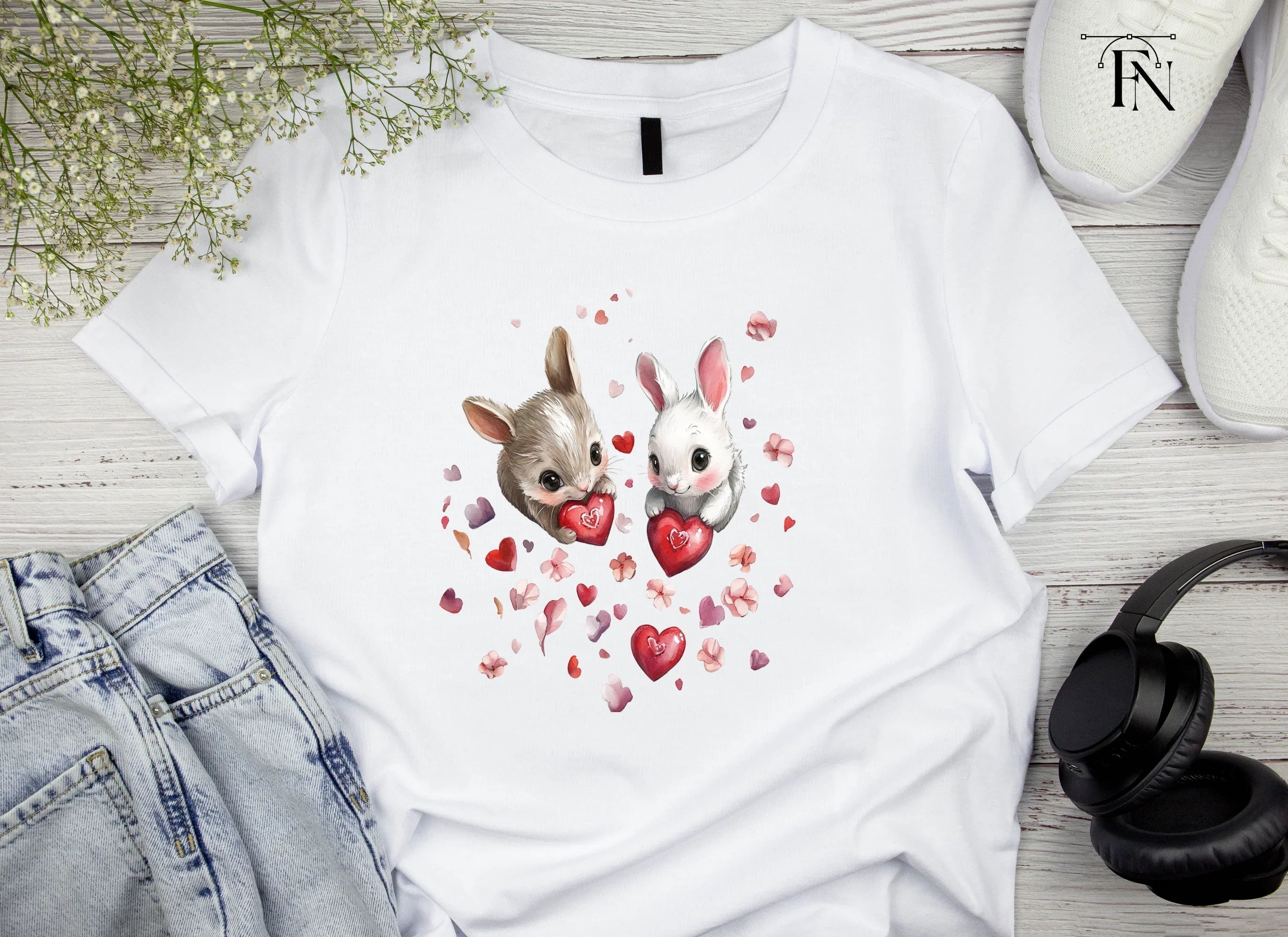 Cute Bunny Love Clipart Bundle