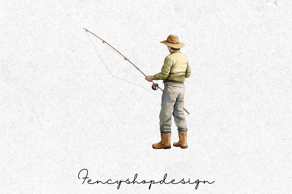 Fishing Men Clipart Bundle