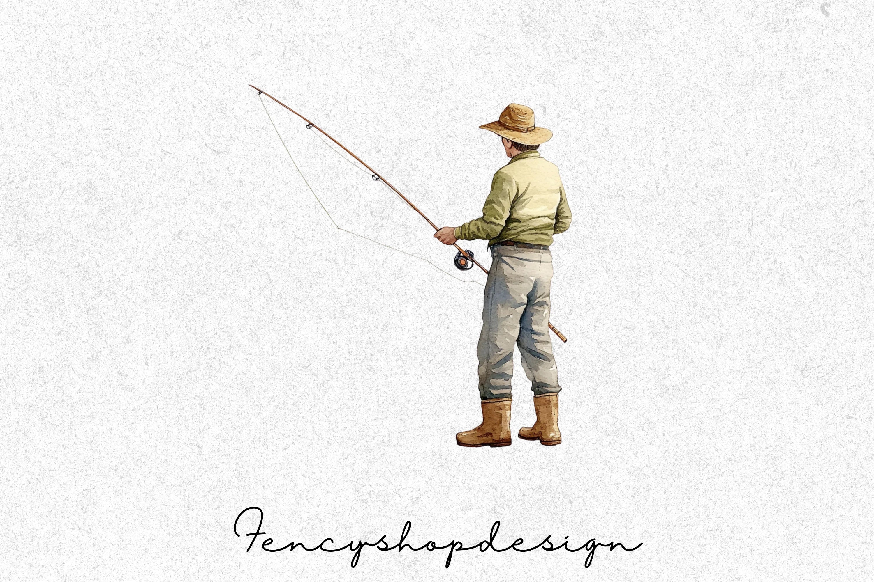 Fishing Men Clipart Bundle