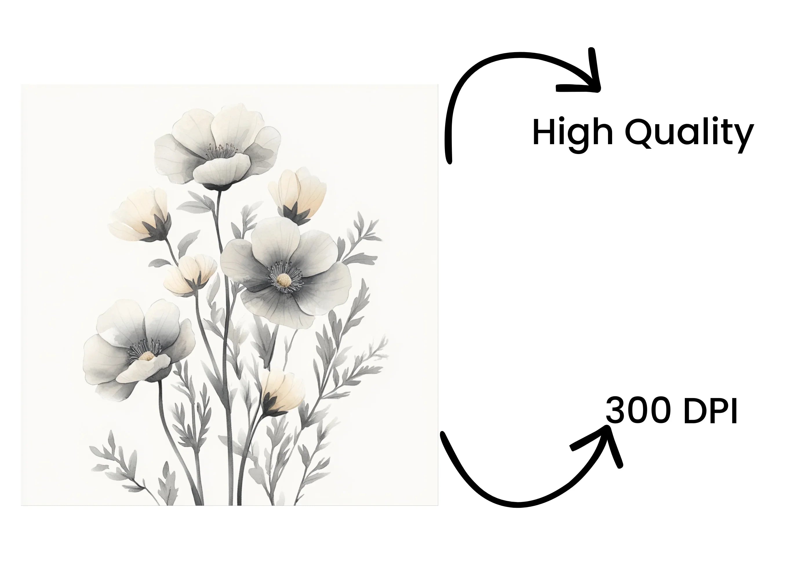 Soft Neutral Floral Clipart Bundle
