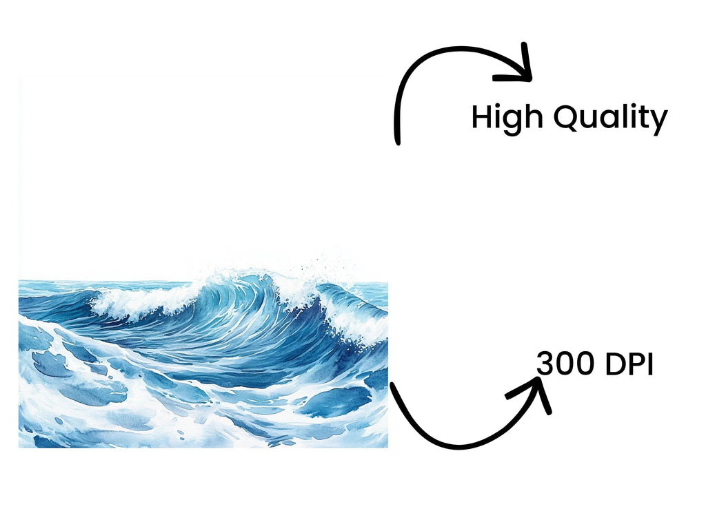 Dynamic Blue Ocean Wave Clipart Bundle