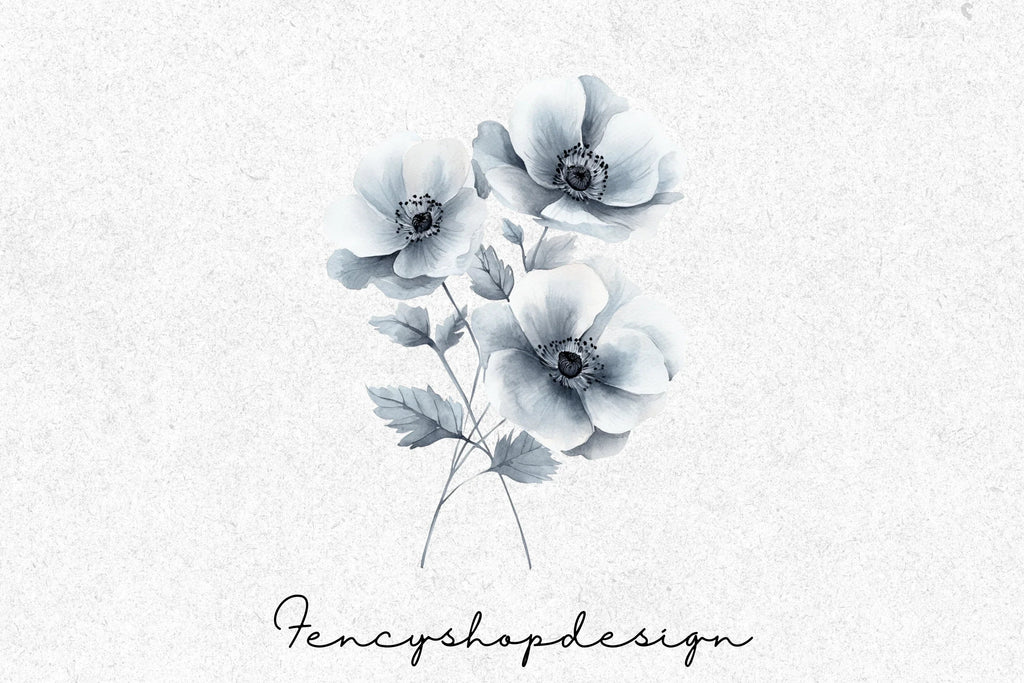 Elegant Muted Floral Clipart Bundle