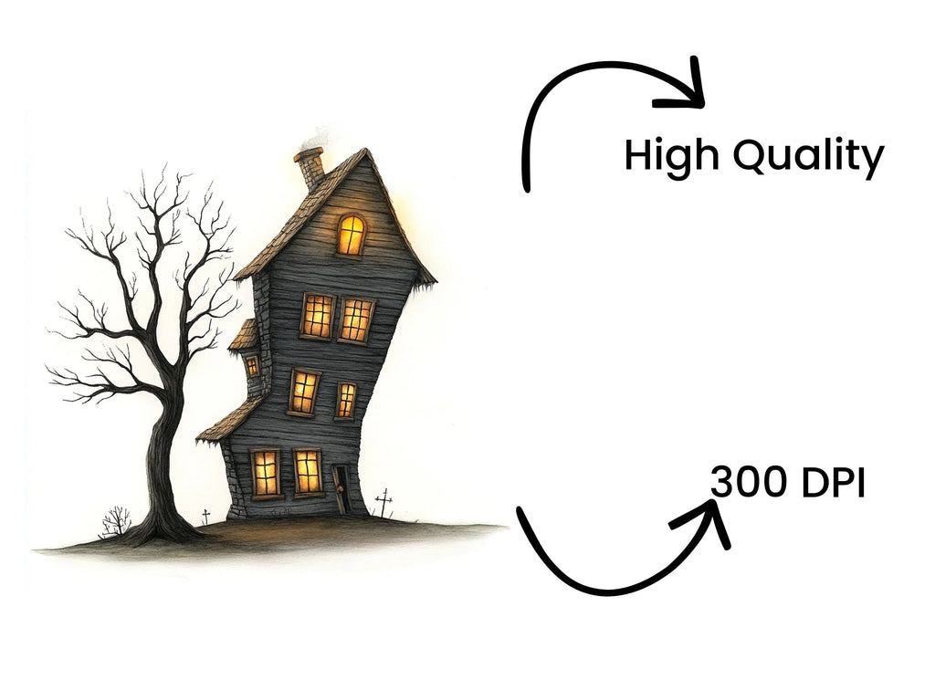 Spooky Haunted House Clipart Bundle