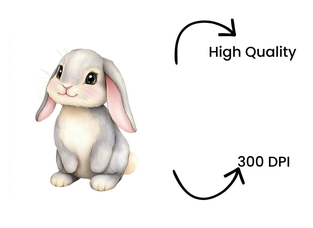 Adorable Baby Bunny Rabbit Clipart Bundle