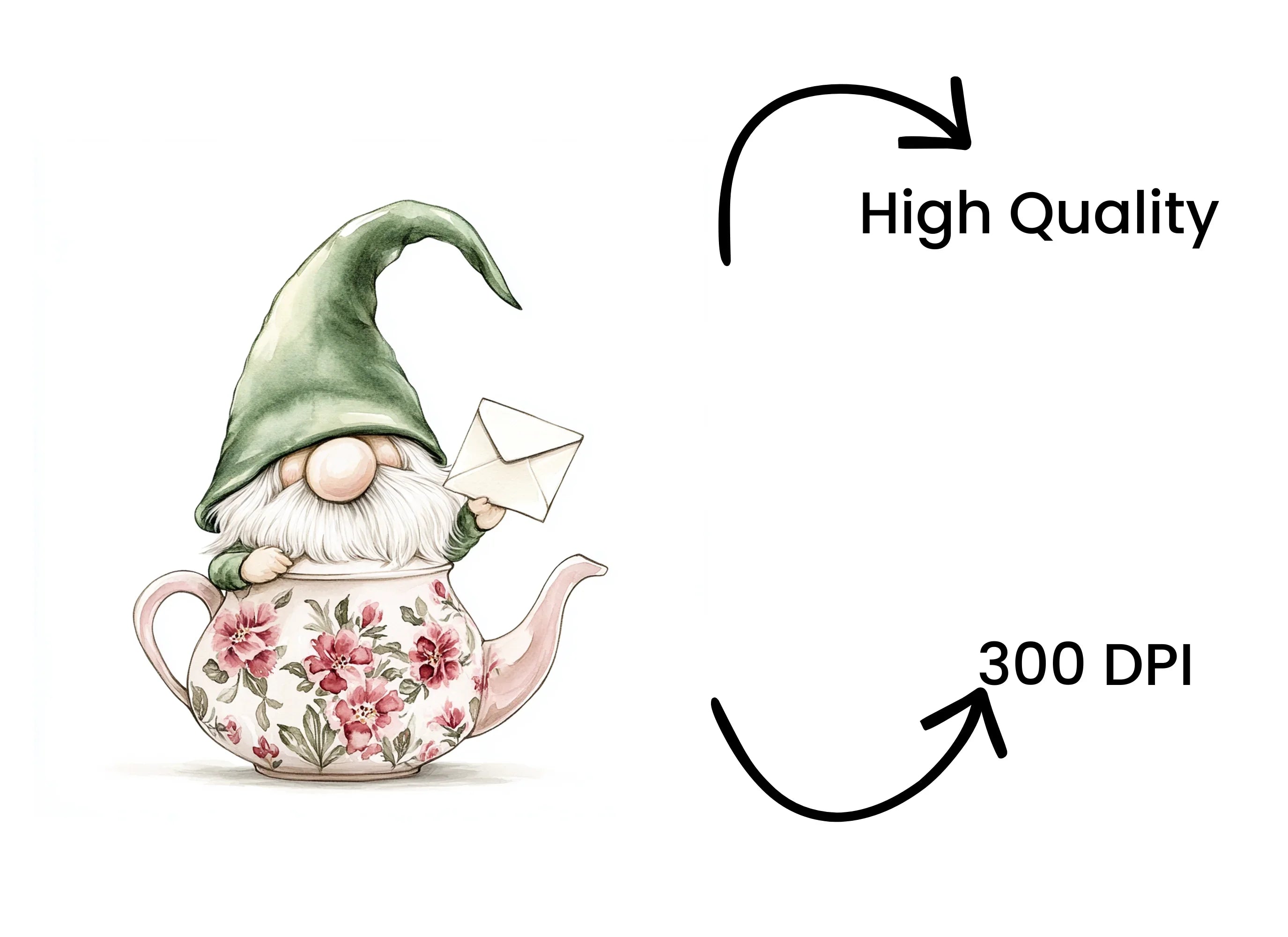 Gnome Teapot Clipart Bundle