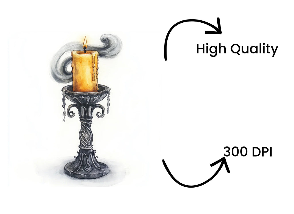 Smoky Candle Holders Clipart Bundle