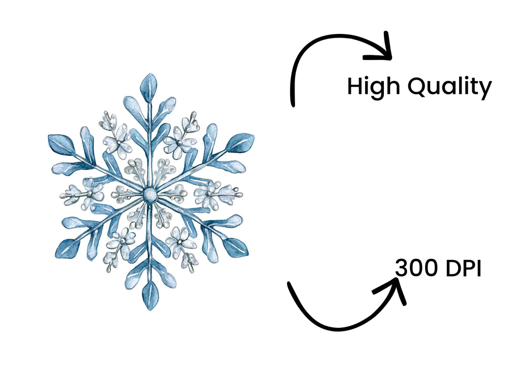 Blue Snowflake Clipart Bundle