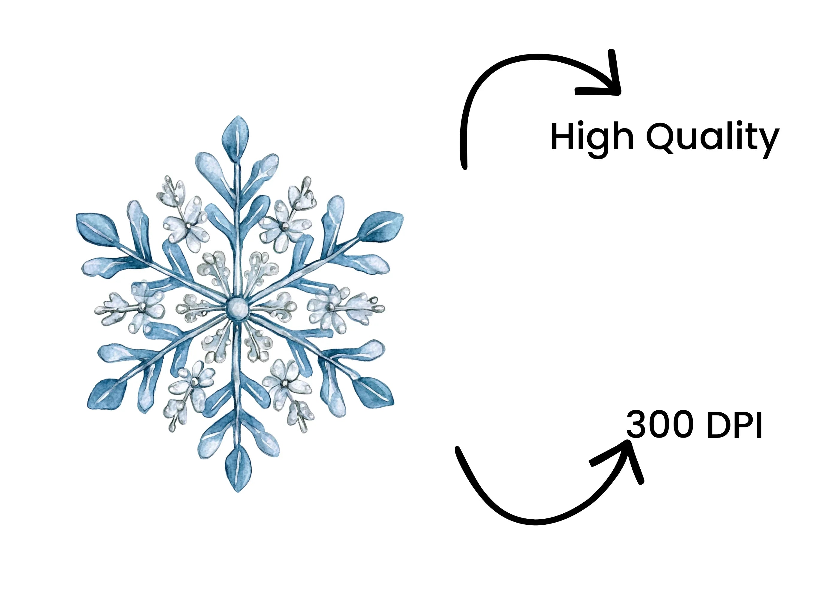 Blue Snowflake Clipart Bundle